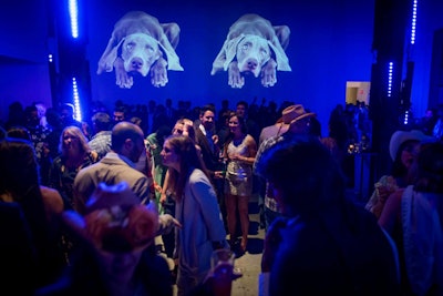 In the Power Ball space, projections showcased photographer William Wegman’s Weimaraners.