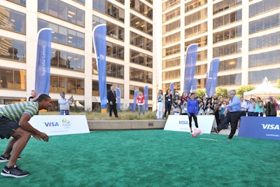 San Francisco Mayor Ed Lee participated in a soccer shootout in September at the Team Visa Summit in advance of the Summer Olympics in Brazil. In 2016, Visa marks its 30th year as a sponsor of the Olympics.