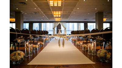 Wedding ceremony in Wolf Point Ballroom.