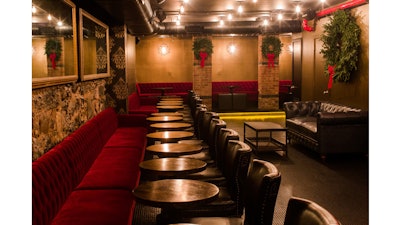 A banquette at the Under Bar.