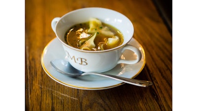 Foie gras dumpling consommé.