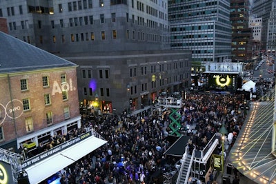 'Most streets in NYC have lots of active automobile traffic, so closing them for long periods is prohibitive,' Suellentrop said. 'At the seaport, we had some leeway with this as well as gorgeous cobblestone streets and skyscraper views.'