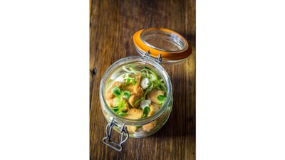 Mason jar chicken salad.