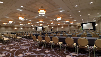 Sauganash Ballroom event with classroom setup.