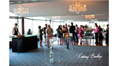 A buffet on the dance floor