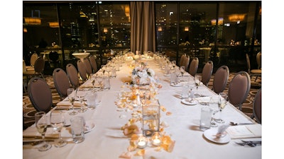 Wedding head table in Wolf Point Ballroom.