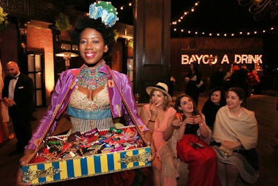 The cocktail portion of the event had a lively look and feel inspired by New Orleans.