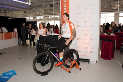 Seamus Mullen, chef and owner of Tertulia and El Colmado, rode a stationary bike throughout the event to help raise awareness for Chefs Cycle, a fund-raising endurance event for No Kid Hungry that features nearly 200 chefs and restaurant industry pros riding from Carmel to Santa Barbara in California from June 27 to 29.
