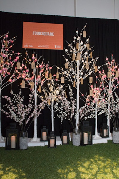 Foursquare asked guests to complete the phrase, 'When there's no kid hungry, every kid can...,' which was printed on tags that were hung on decorative trees.