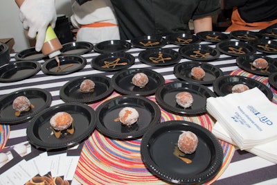 For a bite-size sweet treat, Maya plated Mexican-style donuts with dusted cinnamon sugar and chipotle caramel.