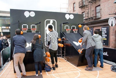 Attendees practiced free throws courtesy of the N.B.A.