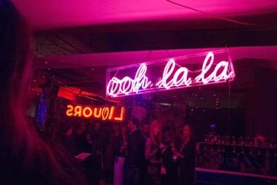 Custom-made neon signs were hung throughout the event.
