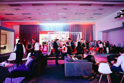 Guests networked during happy hour at the YouTube VidCon creator lounge.