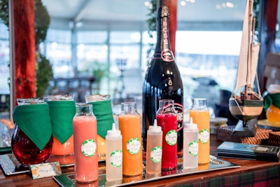 There were multiple specialty bars throughout the space including the Luc Belaire Rosé bellini bar, which offered several juices and purees of peach, mango, raspberry, and tangerine.