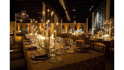 A seated wedding dinner