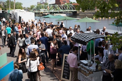 The new outdoor space backed up to the Lachine Canal, so organizers offered boat tours and encouraged attendees to conduct their “brain dates” on the boat.