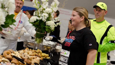 Bagels and breakfast buffet at the 2015 Bank of America Chicago Marathon.