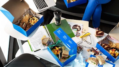 Brainstorming sessions are better with our sandwich and salad boxed lunches.