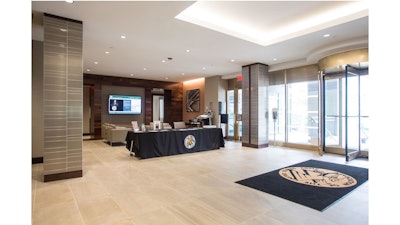 The lobby is ideal for registration or exhibits.