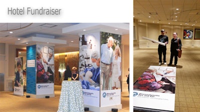 Large format printing of wall graphics, installation, and removal for a Boston hospital fund-raiser