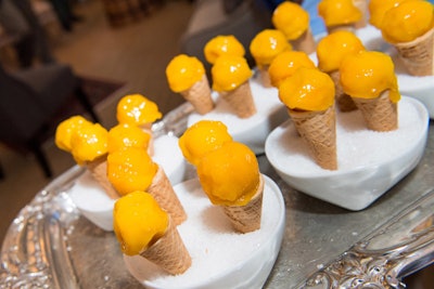 Design Cuisine Caterers catered the event, which included desserts such as mini sorbet cones.