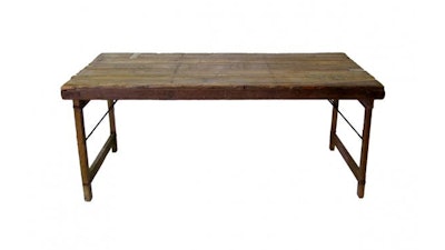 Reclaimed wood dining table.