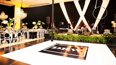 A designed and printed branded dance floor for private events at the Pittsburgh Fairmont.