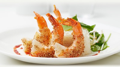 Sesame-crusted shrimp
