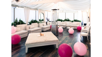 A pink baby shower at the Huntley Hotel in Santa Monica.
