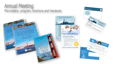 Wiro program guide with custom tabs, handout sheets, and pre-event mailers