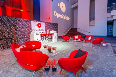OpenTable increased its sponsorship this year to the $7,500 lounge level where they served caviar and Taittinger champagne.
