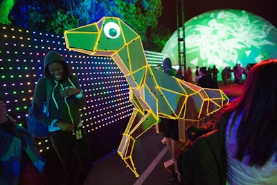 At night, performance artists, DJs, and colorful lighting added to the festival vibe.