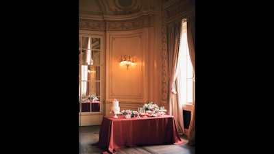 Beautiful dinner spreads in the Symphony Center’s Grainger Ballroom