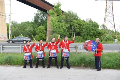 The Queen's Guard Drummers welcomed guests as they arrived to the event.