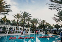 'Make Waves' was spelled out in the pool during the welcome party; it was embraced as the unofficial theme of the event.