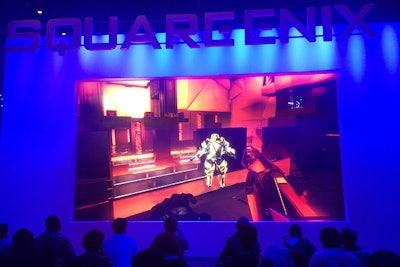 Square Enix's exhibit included a theater-like setup with an enormous screen.