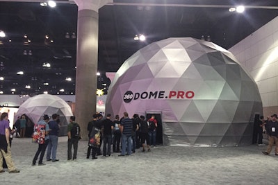 360Dome.pro showed off its dome projection technologies within structures—full domes and smaller, partial domes—that allowed guests to fully experience them.