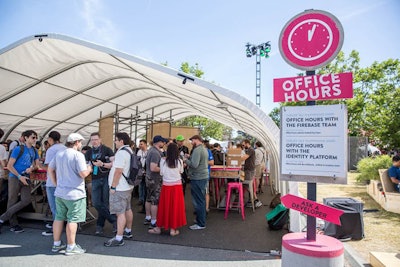 In the event's open-air tents, attendees could chat with Google engineers and test products.
