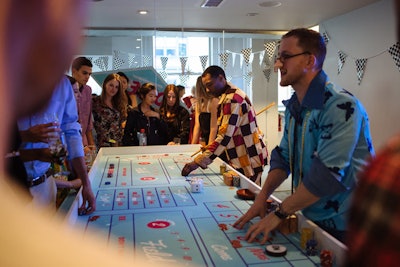 Guests could play craps and pretend to gamble in the “Get Dicey” area, which had customized fuzzy dice and a grand prize of airplane tickets to anywhere in the United States.