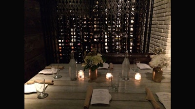 An intimate dinner in the Porch Room.