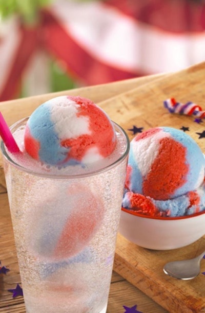In July, Baskin-Robbins introduced the U.S.O. Patriot Pop to benefit the United Service Organizations.