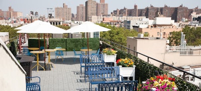 Stay cool under luxury umbrellas during your lunch break.