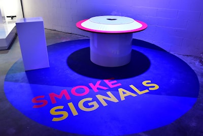 Pairs of guests could create their own heart-shaped smoke signals by pressing down on the interactive station.