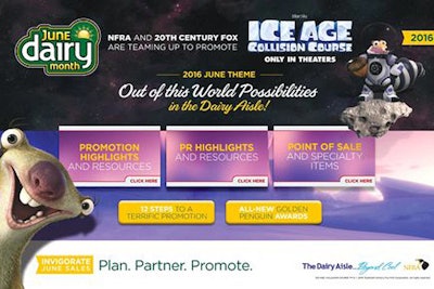 In June, the National Frozen & Refrigerated Foods Association joined forces with 20th Century Fox to promote the animated film Ice Age: Collision Course for purchases of ice cream and other frozen food at N.F.R.F.A. members' retail locations.