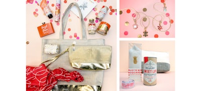 A few contents from the pop-up boutiquerie, including a tote and custom charms.