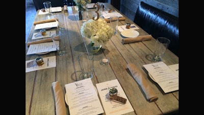 Rehearsal dinner with custom menus.