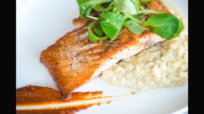 Pan-seared salmon.