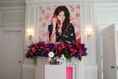 The makeup color room served as a nod to Lancôme’s new creative director, Lisa Eldridge. The florals were inspired by the new lipstick shades, which were on display.