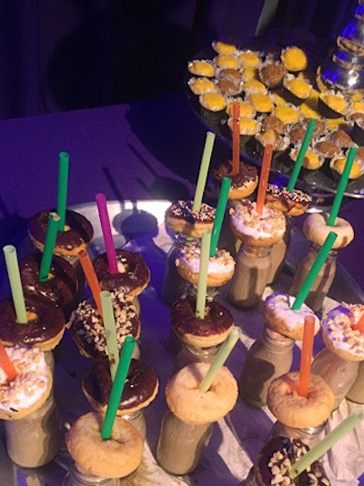 At the Elton John AIDS Foundation Oscars benefit bash earlier this year, the after-party included espresso milkshakes topped with mini doughnuts on straws.