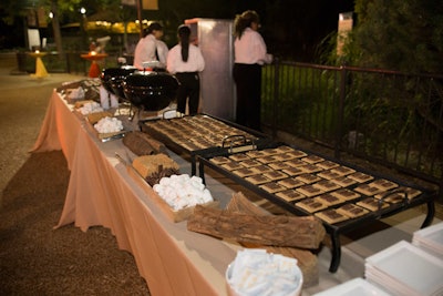 After dinner, Jewell set up a D.I.Y. s'mores station near the Kovler Lion House.